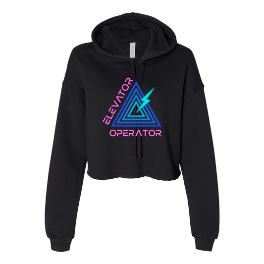 Triangle Logo Cropped Fleece Hoodie (2 colors)