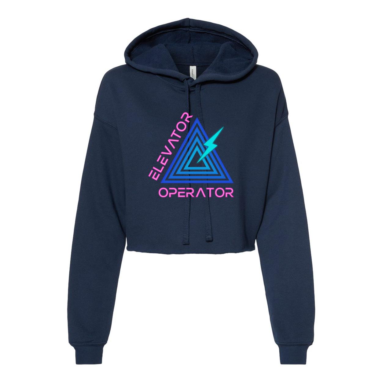 Triangle Logo Cropped Fleece Hoodie (2 colors)